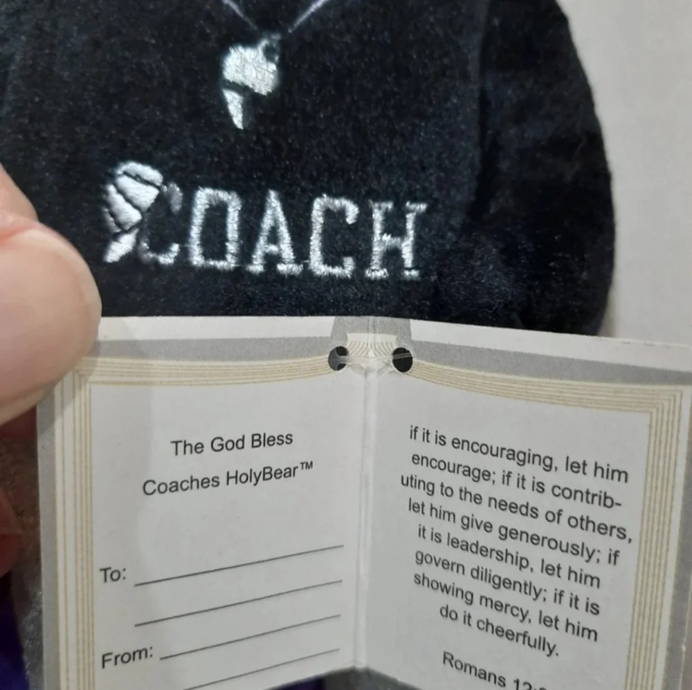 New Holy Bears coach black plush God Bless Coaches